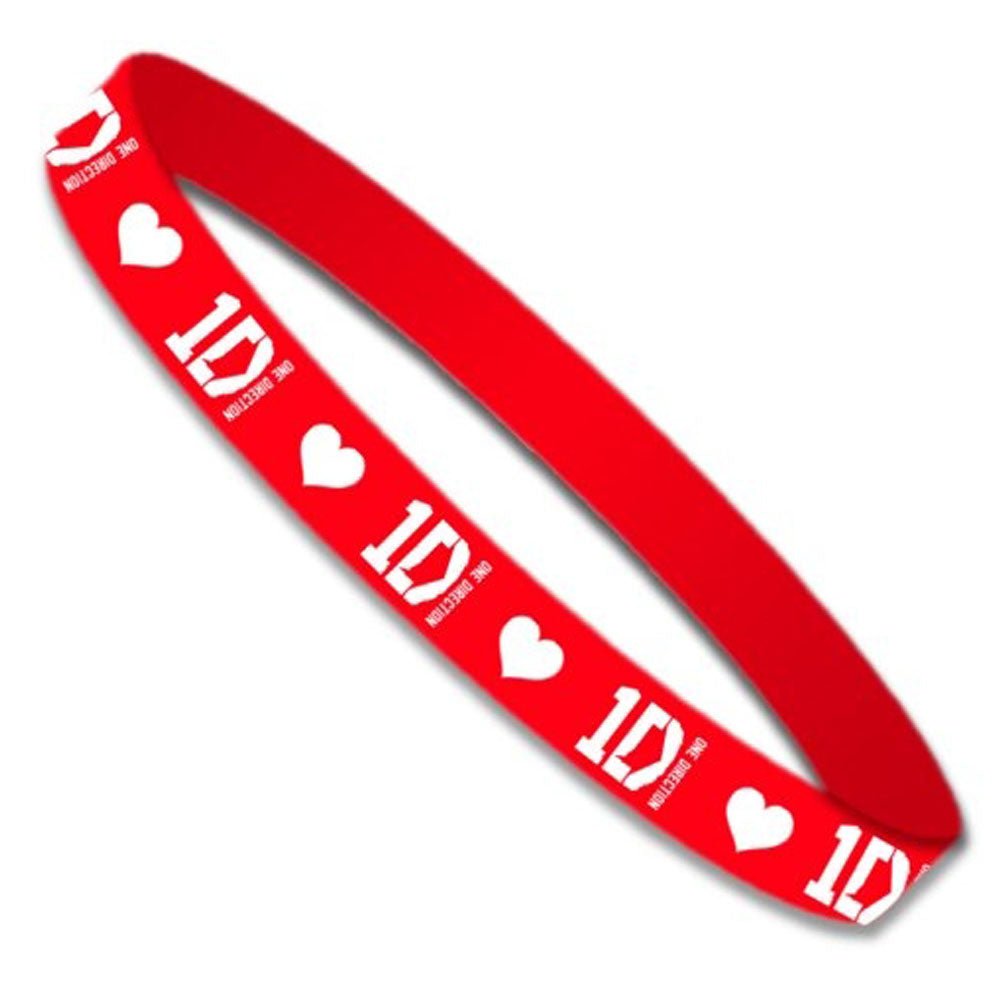 ONE DIRECTION ワンダイレクション (結成 15周年 ) - Gummy Wristband / Red / リストバンド - PGS